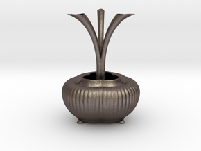 Vase 0439c in Polished Bronzed Silver Steel