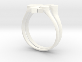 fleur de lis RING in White Processed Versatile Plastic: 8 / 56.75