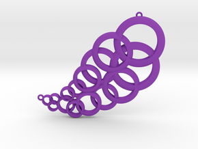 Bubble Necklace Pendant in Purple Processed Versatile Plastic
