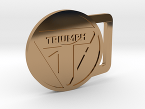 Triumph Motorcycle Round Belt Buckle in Polished Brass