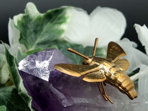 Hummingbird Hawk-Moth Pendant (solid version) in Natural Bronze