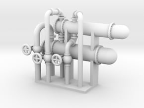 N Scale Heat Exchanger 4 Single w pipes in Tan Fine Detail Plastic