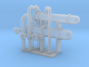 N Scale Heat Exchanger 4 Single w pipes in Smooth Fine Detail Plastic