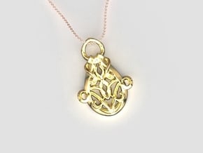 Nouveau Pendant in 18k Gold Plated Brass