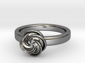 Pinweel Flower Ring in Polished Silver: 4 / 46.5