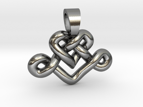 Heart knot [pendant] in Polished Silver
