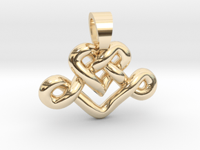 Heart knot [pendant] in 14k Gold Plated Brass