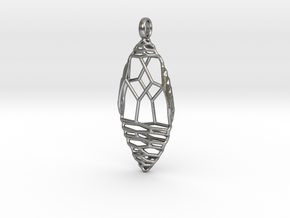 Oval Pendant 2B in Natural Silver