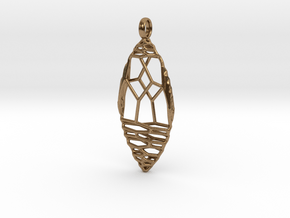 Oval Pendant 2B in Natural Brass