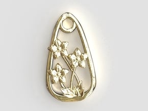 Balloon Flower Endless Love Pendant in Polished Brass