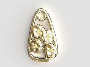 Larkspur an Open Heart Pendant in Polished Brass