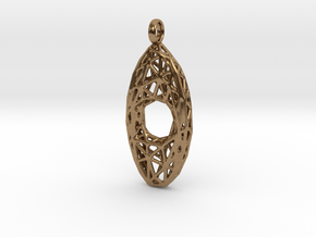 Oval Mesh Pendant 4 in Natural Brass
