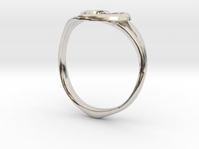 Heart Ring in Rhodium Plated Brass