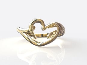 Heart Ring in 18k Gold Plated Brass