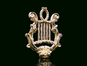 Lyre Pendant in Natural Brass