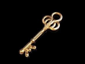 Key Pendant in Polished Brass