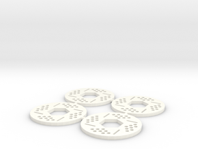 Brake Rotor Set (34mm diameter) in White Processed Versatile Plastic