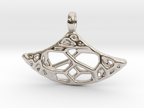 Anker Pendant 4 in Rhodium Plated Brass