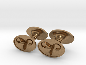 The Vagina Ram© Crest Cufflinks in Natural Brass