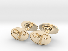 The Vagina Ram© Crest Cufflinks in 14k Gold Plated Brass