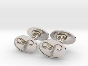 The Vagina Ram© Crest Cufflinks in Rhodium Plated Brass