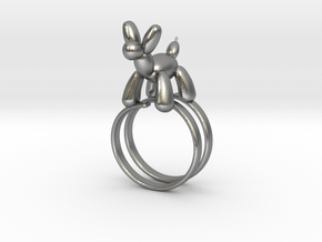 BALOON DOG RING in Natural Silver: 7.25 / 54.625