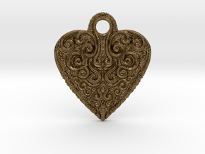 heart keychain/pendant in Natural Bronze