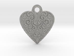 heart keychain/pendant in Aluminum
