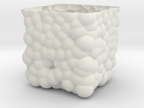 Cubic Bubbly Vase in White Natural Versatile Plastic