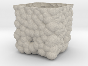 Cubic Bubbly Vase in Natural Sandstone