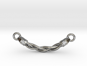 Braided Wolf Necklace in Fine Detail Polished Silver