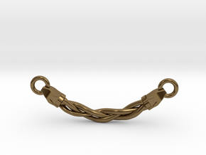 Braided Wolf Necklace in Polished Bronze