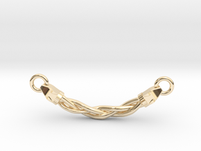 Braided Wolf Necklace in 14K Yellow Gold
