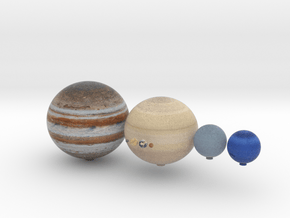The 8 planets to scale, 1:1 billion in Full Color Sandstone