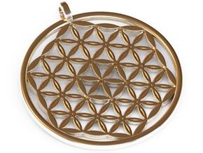Flower of Life Pendant in Polished Bronzed Silver Steel