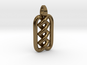 Zigzag knot [pendant] in Polished Bronze