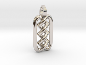 Zigzag knot [pendant] in Rhodium Plated Brass