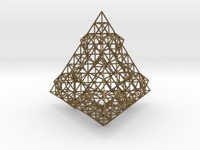 Wire Fractalised Tetrahedron in Natural Bronze