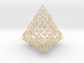 Wire Fractalised Tetrahedron in 14K Yellow Gold