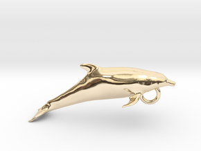 dolphin-hollow in 14K Yellow Gold: Small