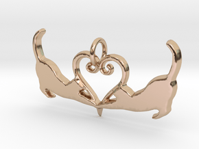 Cats Heart (hanger) in 14k Rose Gold Plated Brass