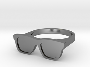 Glasses Ring in Fine Detail Polished Silver: 6.25 / 52.125