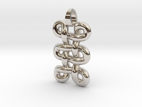 tri-knot [pendant] in Rhodium Plated Brass