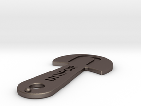 Cart Key - UNIFOR - Recessed Letters in Polished Bronzed Silver Steel