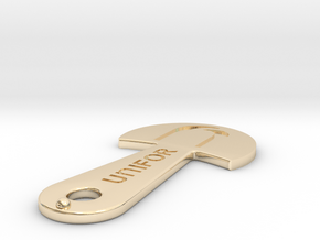 Cart Key - UNIFOR - Recessed Letters in 14k Gold Plated Brass
