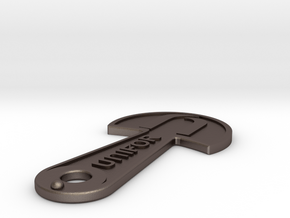 Cart Key - UNIFOR - Raised Letters in Polished Bronzed Silver Steel