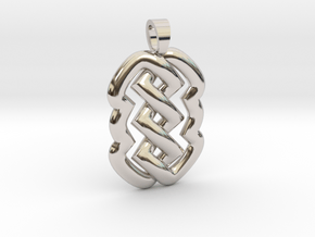 Z knot [pendant] in Rhodium Plated Brass