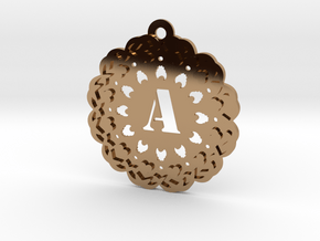 Magic Letter A Pendant in Polished Brass