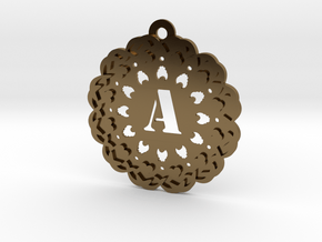 Magic Letter A Pendant in Polished Bronze