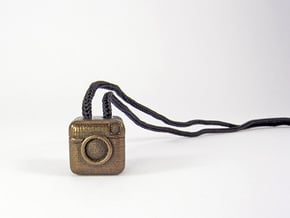 Instagram Style Camera (Pendant 16mm) in Polished Bronze Steel